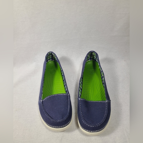 Crocs Shoes Womens Size 7 Blue Slip On Melbourne II Short Vamp Loafers - Picture 2 of 4